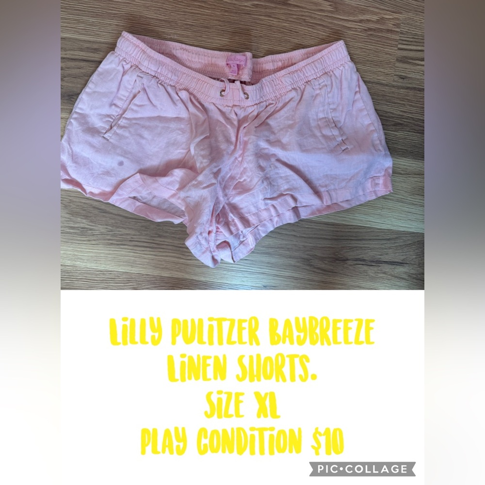 Lilly Pulitzer Baybreeze Pink Linen Shorts